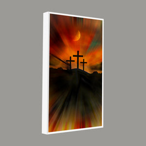 Silhouette of Cross Canvas Wall Painting