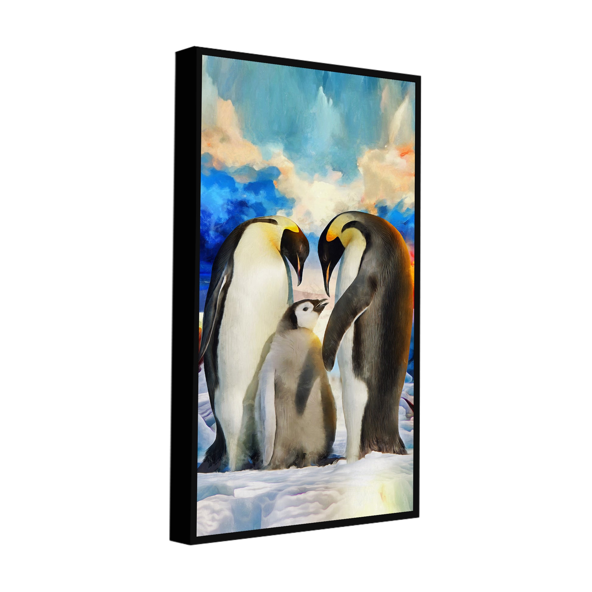 Penguins Family Canvas Wall Painting