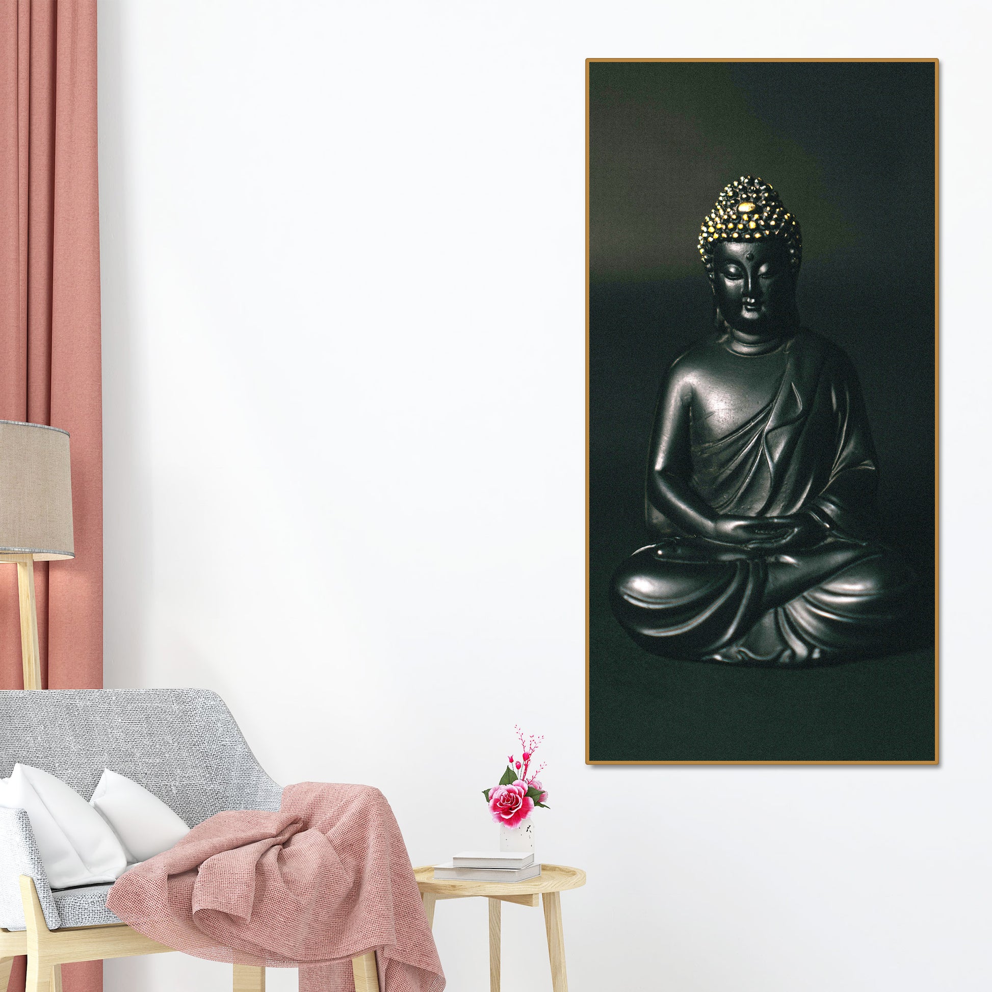 Sculpture of Gautam Buddha Canvas Wall Painting