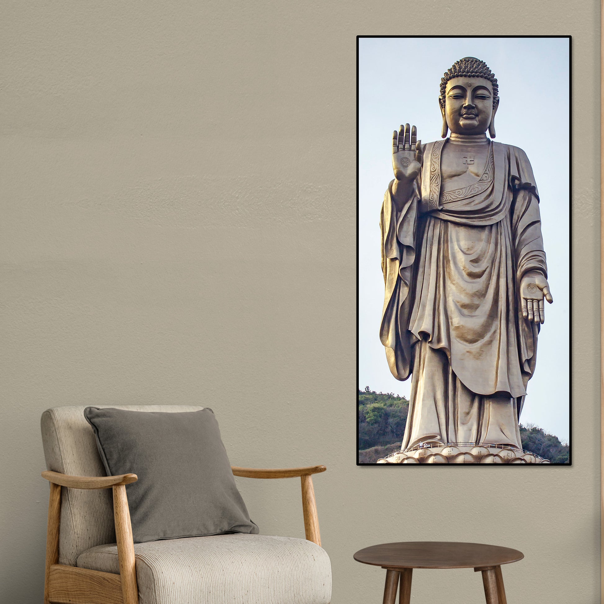 Statue of Gautam Buddha Canvas Wall Painting