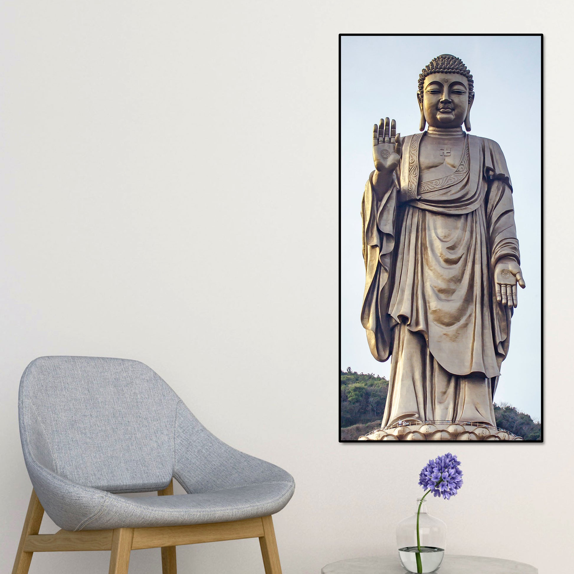 Statue of Gautam Buddha Canvas Wall Painting