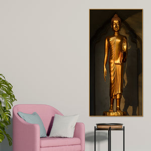 A Golden Statue of Buddha Canvas Wall Painting