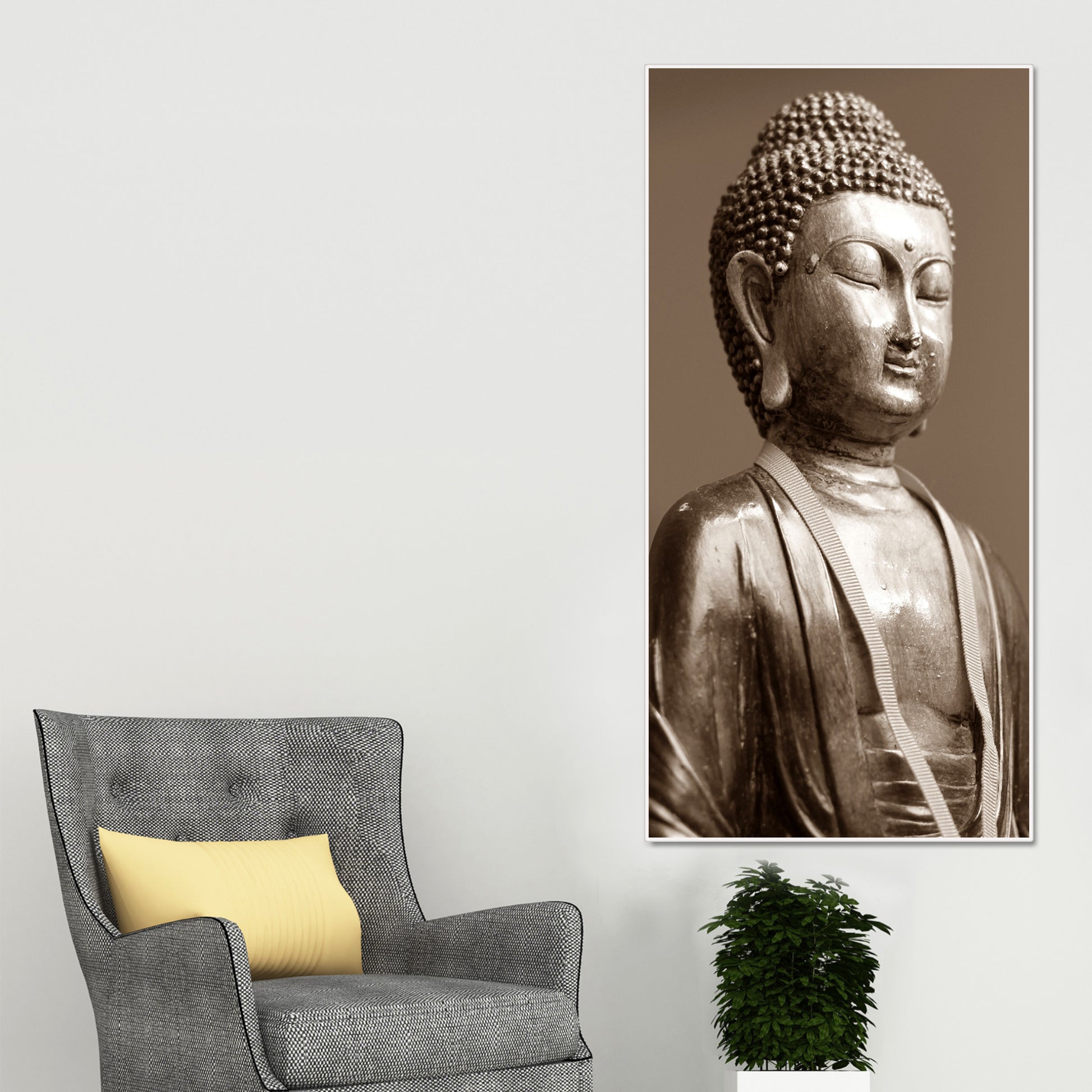 Sculpture of God Buddha Canvas Wall Painting