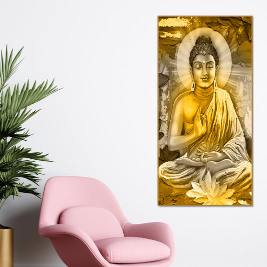 Abstract Art Lord Buddha Canvas Wall Painting