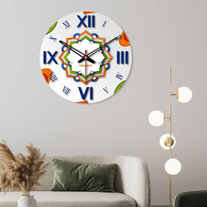 wall clock wooden frame