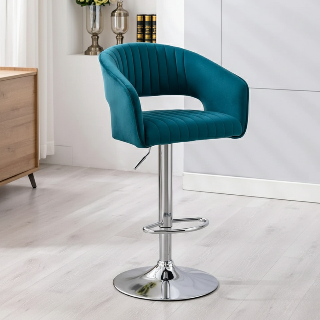 Plush Feel Velvet Adjustable Bar Stool / Long Chair