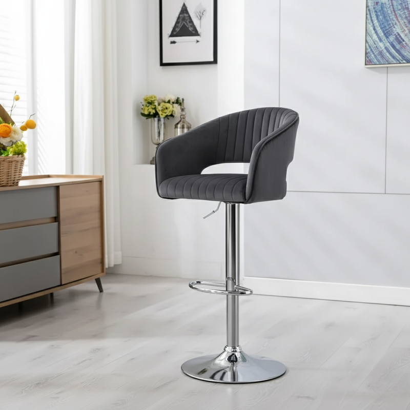 Plush Feel Velvet Adjustable Bar Stool / Long Chair