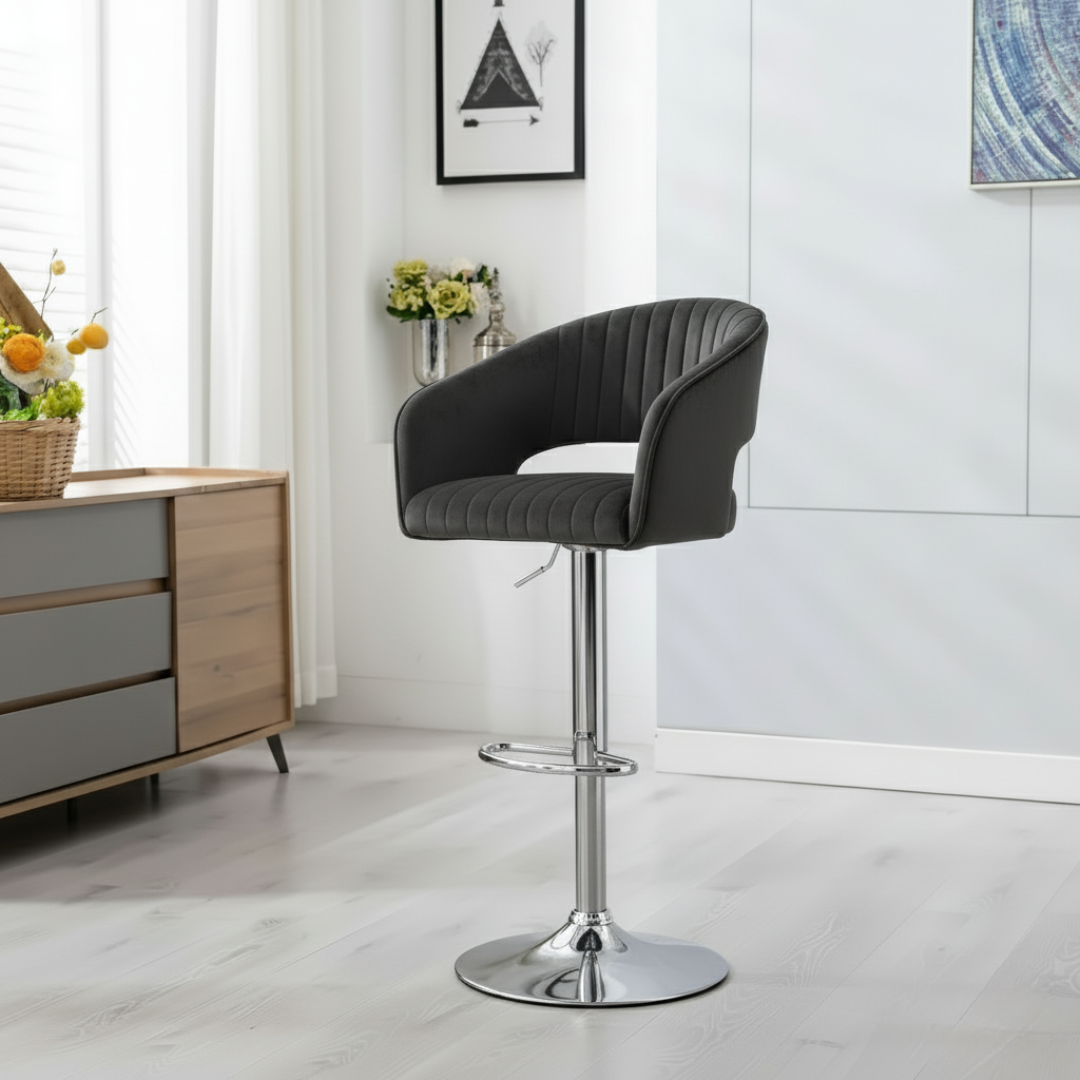 Plush Feel Velvet Adjustable Bar Stool / Long Chair