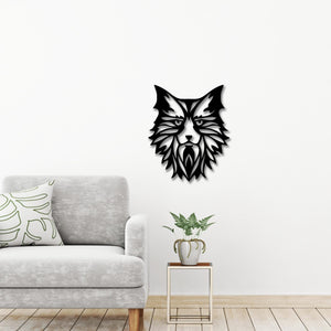 Premium Quality Wooden Wall Hanging of Beautiful Cat in Black