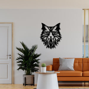 Premium Quality Wooden Wall Hanging of Beautiful Cat in Black