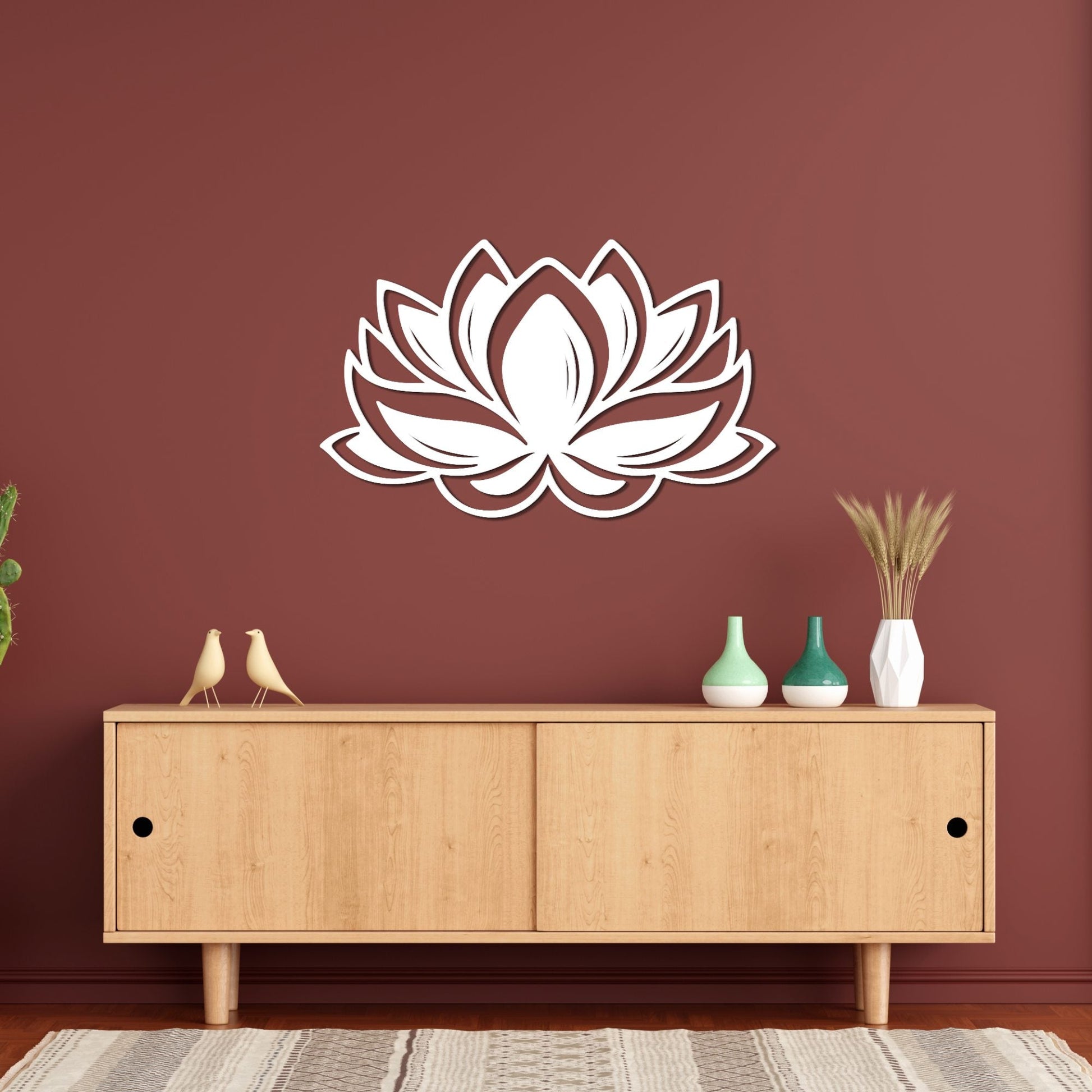 Premium Quality Wooden Wall Hanging of Beautiful Lotus Wall Hanging