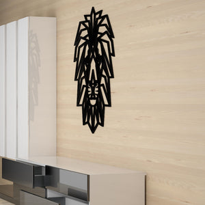 Premium Quality Wooden Wall Hanging of Black Color Lion Head