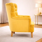 Premium Yellow Velvet Sofa Lounge Chair for Home