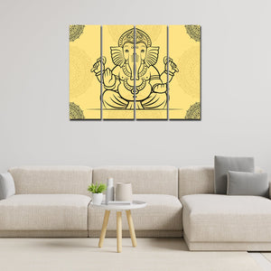 Religious Shree Ganesh Wall Painting Set of 4