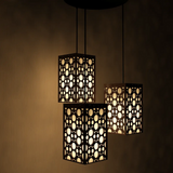 Round Pattern Wooden Modern Lamp Hanging Ceiling Light 