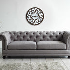 Round Decorative Wall Mirror | Artistic Swirl Wooden Frame Mirror