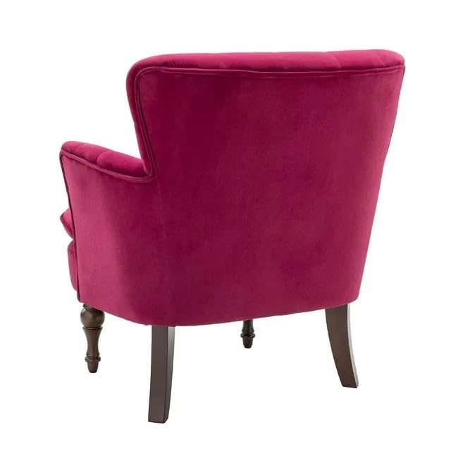 Premium Perfect Cushiony Magenta Tufted Super Comfy Blush Velvet Sofa Lounge Chair