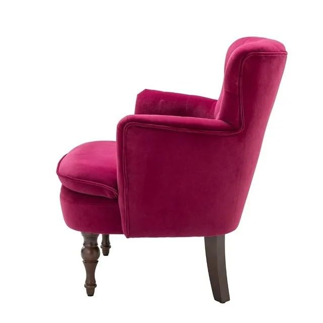 Premium Perfect Cushiony Magenta Tufted Super Comfy Blush Velvet Sofa Lounge Chair