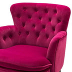 Premium Perfect Cushiony Magenta Tufted Super Comfy Blush Velvet Sofa Lounge Chair
