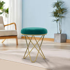 Stylish Green Velvet Sofa Lounge Chair with Ottoman