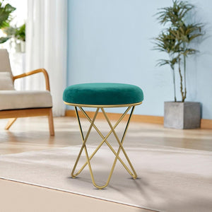 Stylish Green Velvet Sofa Lounge Chair with Ottoman