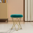 Stylish Green Velvet Sofa Lounge Chair with Ottoman