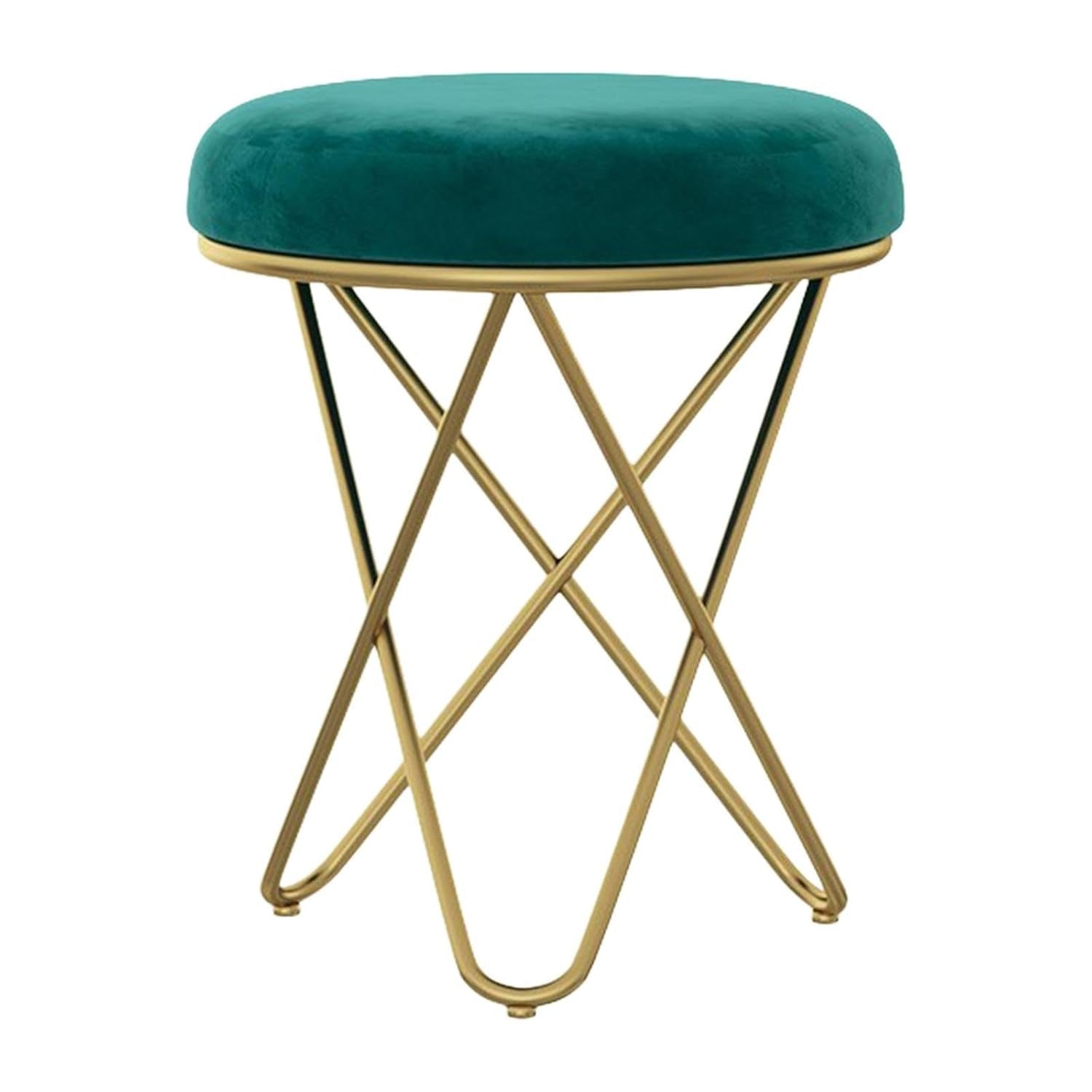 Stylish Green Velvet Sofa Lounge Chair with Ottoman