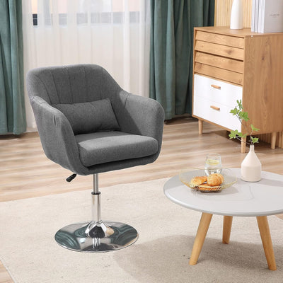 Elegant Grey Swivel Sofa Lounge Chair with Cushion