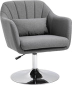 Elegant Grey Swivel Sofa Lounge Chair with Cushion