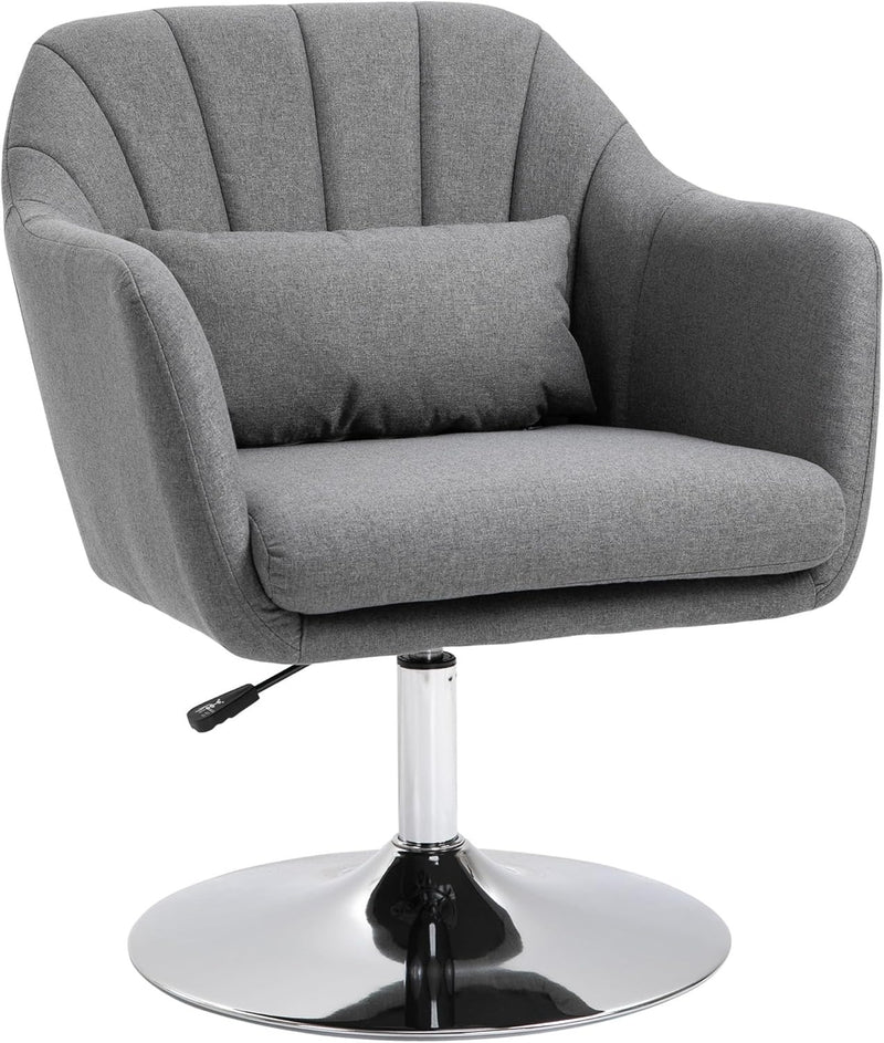 Elegant Grey Swivel Sofa Lounge Chair with Cushion