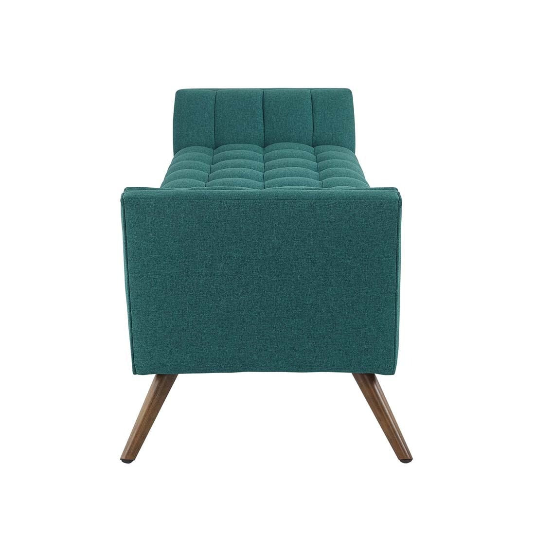 Stylish Teal Tufted Sofa Lounge Chair with Wooden Legs
