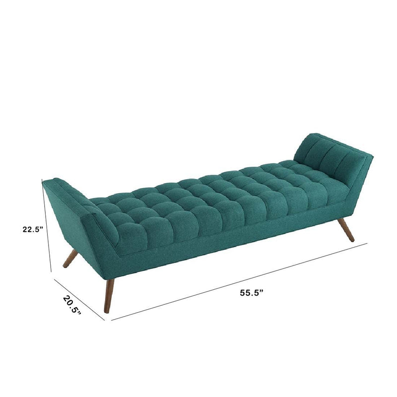Navy Blue Tufted Sofa Lounge Chair with Wooden Legs