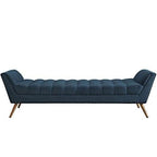 Navy Blue Tufted Sofa Lounge Chair with Wooden Legs