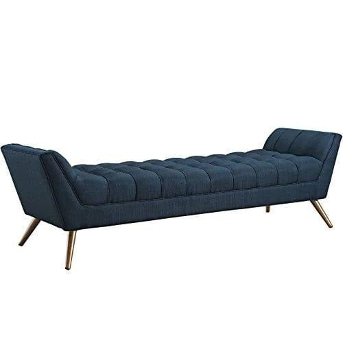 Navy Blue Tufted Sofa Lounge Chair with Wooden Legs