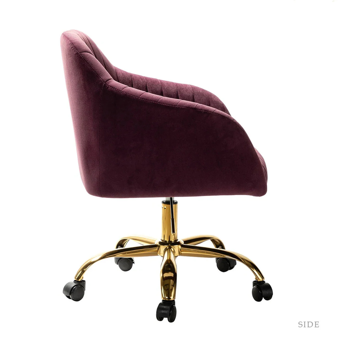Velvet Office Sofa Lounge Chair with Golden Metal Legs