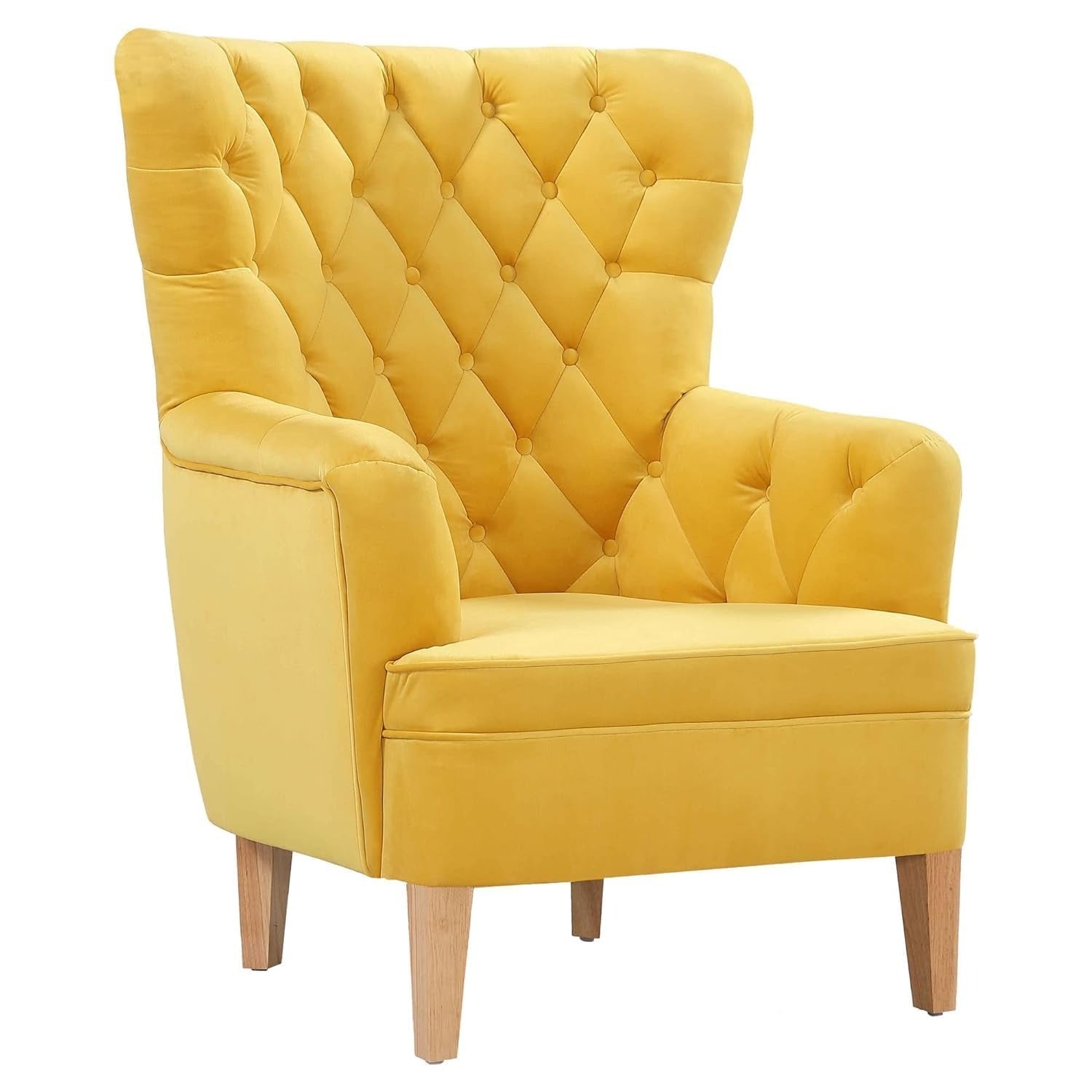 Premium Yellow Velvet Sofa Lounge Chair for Home