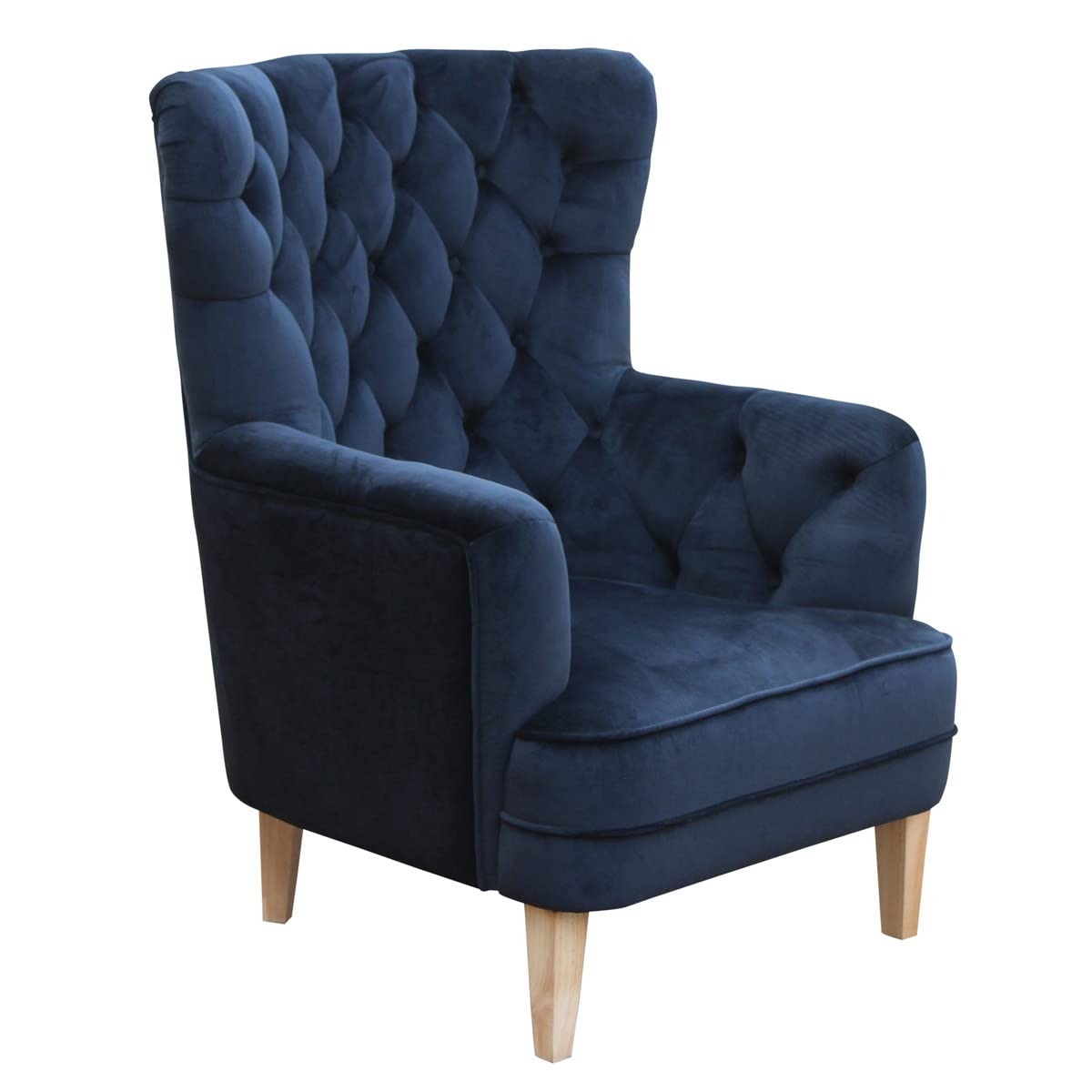 Soft Navy Blue Velvet Sofa Lounge Chair for Living