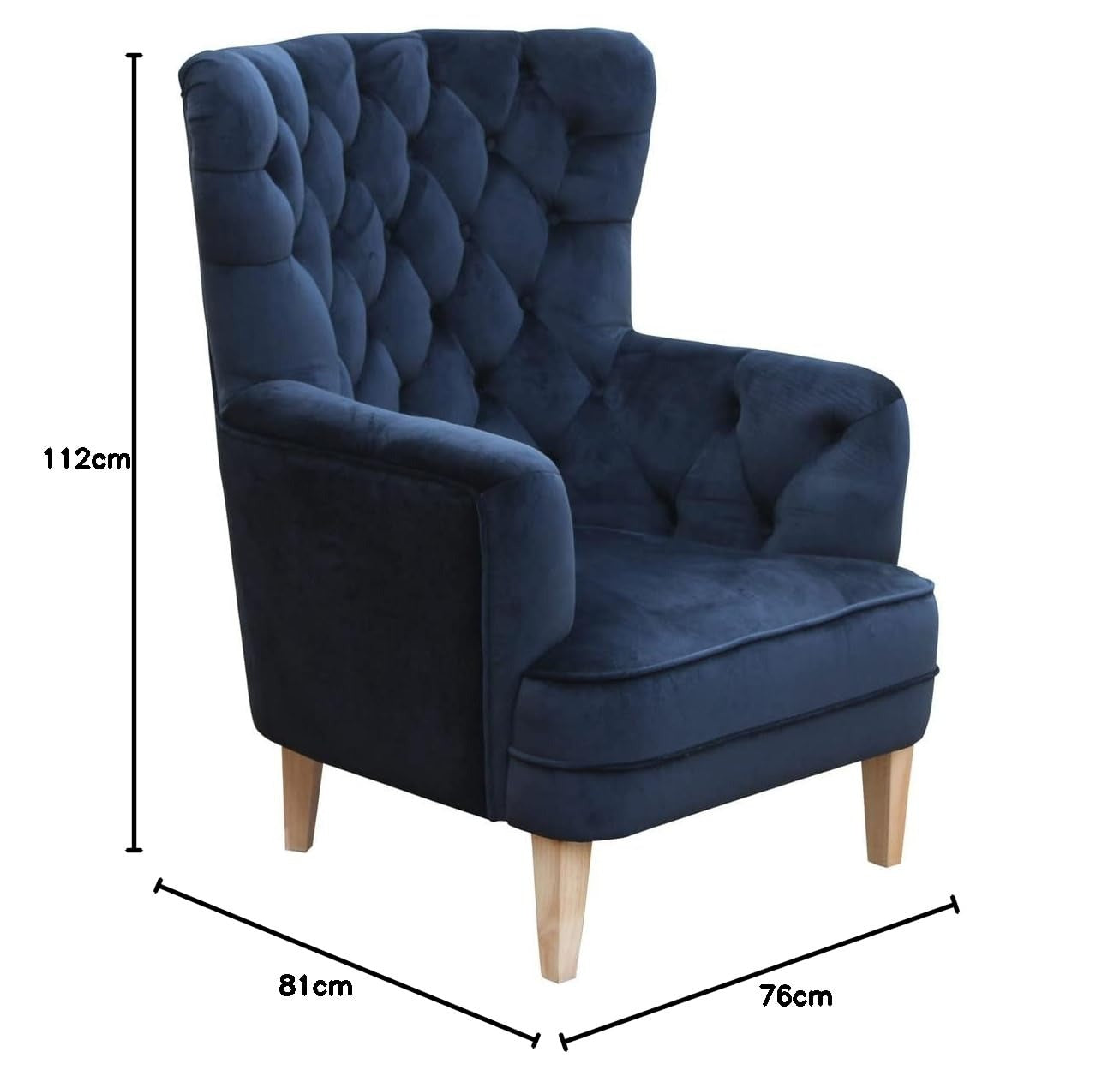 Soft Navy Blue Velvet Sofa Lounge Chair for Living