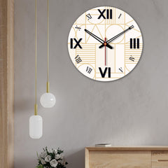 Shapes Printed Wooden Wall Clock