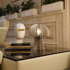 Modern Mushroom Table Lamp with Curved Shade