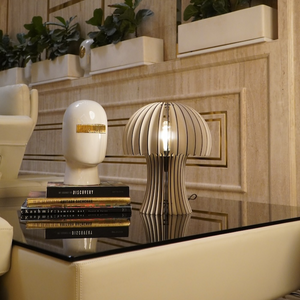 Modern Mushroom Table Lamp with Curved Shade