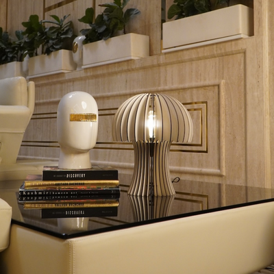 Modern Mushroom Table Lamp with Curved Shade