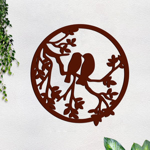 Two Birds on Tree Branch Premium Quality Wooden Wall Hanging