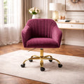 Velvet Office Sofa Lounge Chair with Golden Metal Legs