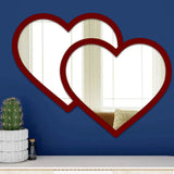 Beautiful Atractive Heart Shape Mirror with Red Finish Frame