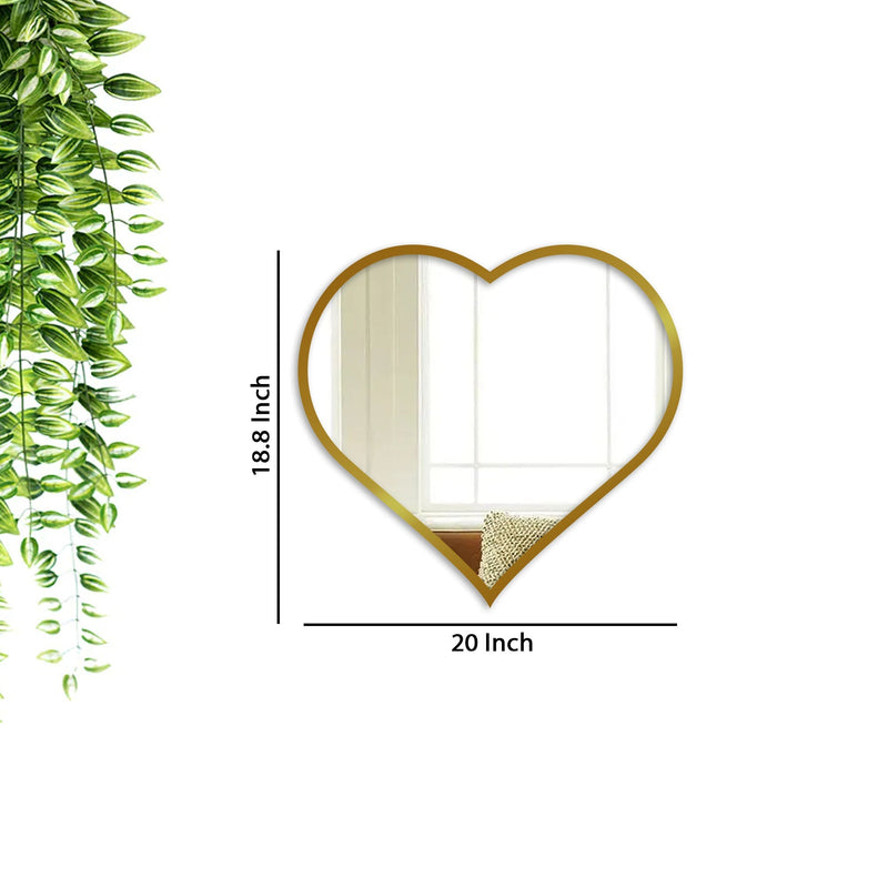 Beautiful Atractive Heart Shape Mirror with Golden Finish Frame