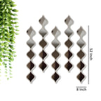 Classic Decorative Water Drop Mirror Strips with Silver Wooden Finish