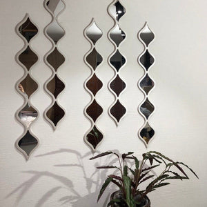 Classic Decorative Water Drop Mirror Strips with Silver Wooden Finish