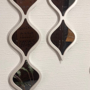 Classic Decorative Water Drop Mirror Strips with Silver Wooden Finish