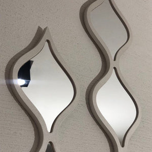 Classic Decorative Water Drop Mirror Strips with Silver Wooden Finish